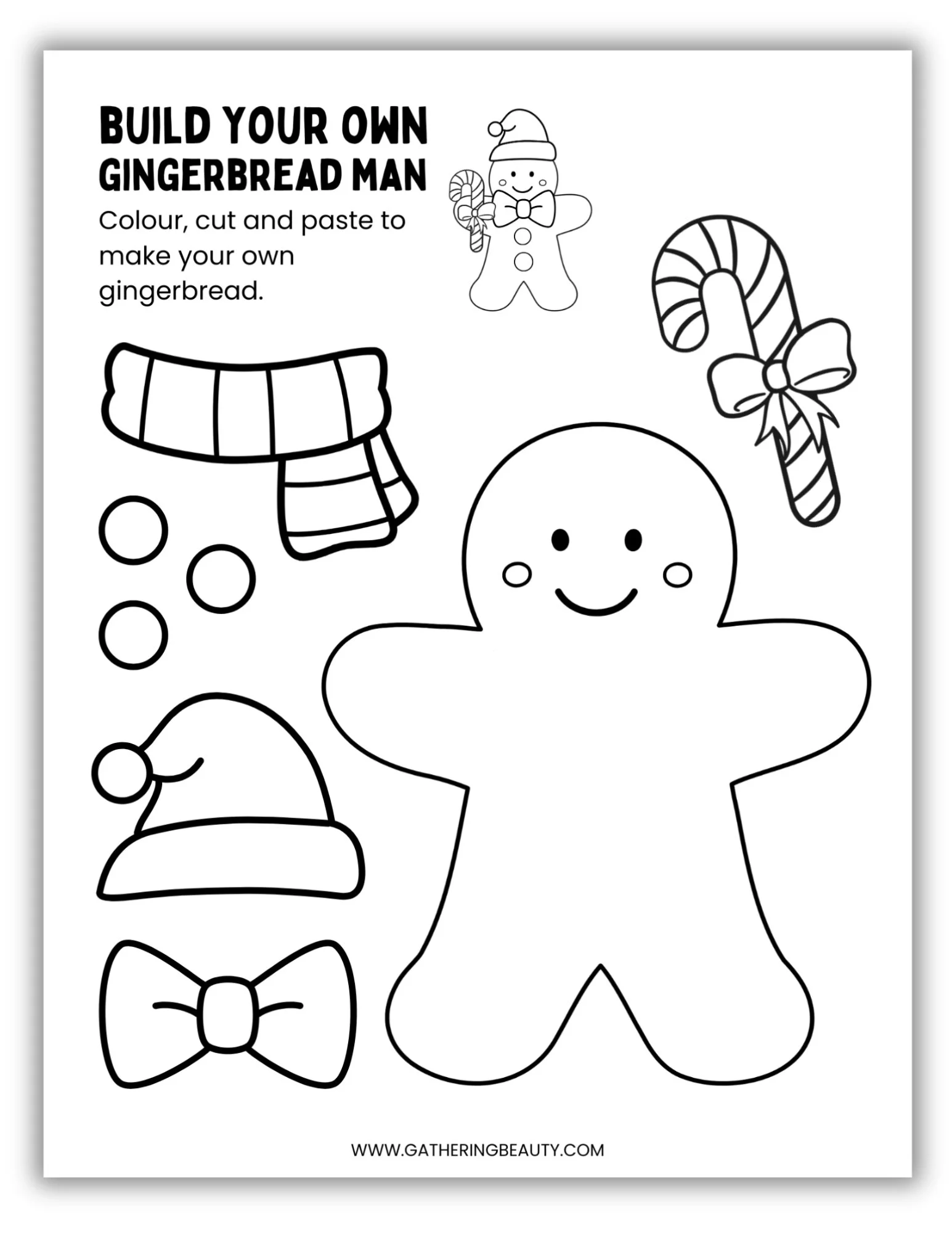 free printable build a gingerbread man — gathering beauty